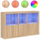 Sonata H Сайдборд с LED светлини, сонома дъб, 162x37x100 см Sonata H Сайдборд с LED светлини, сонома дъб, 162x37x100 см