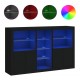 Sonata H Сайдборд с LED светлини, черен, 162x37x100 см Sonata H Сайдборд с LED светлини, черен, 162x37x100 см