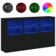 Sonata H Сайдборд с LED светлини, черен, 181,5x37x100 см Sonata H Сайдборд с LED светлини, черен, 181,5x37x100 см