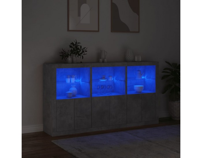 Sonata H Сайдборд с LED светлини, бетонно сив, 181,5x37x100 см Sonata H Сайдборд с LED светлини, бетонно сив, 181,5x37x100 см