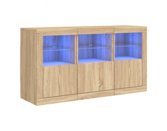 Sonata H Сайдборд с LED светлини, сонома дъб, 123x37x67 см Sonata H Сайдборд с LED светлини, сонома дъб, 123x37x67 см