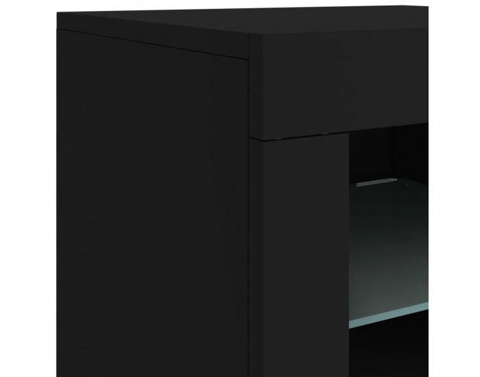 Sonata H Сайдборд с LED светлини, черен, 60,5x37x67 см Sonata H Сайдборд с LED светлини, черен, 60,5x37x67 см