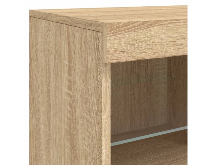 Sonata H Сайдборд с LED светлини, сонома дъб, 81x37x67 см