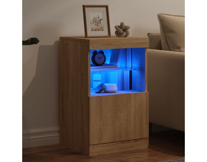 Sonata H Сайдборд с LED светлини, сонома дъб, 41x37x67 см Sonata H Сайдборд с LED светлини, сонома дъб, 41x37x67 см
