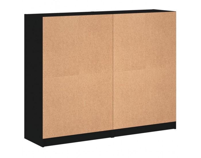 Sonata H Библиотека с врати черна 136x37x109 см инженерно дърво