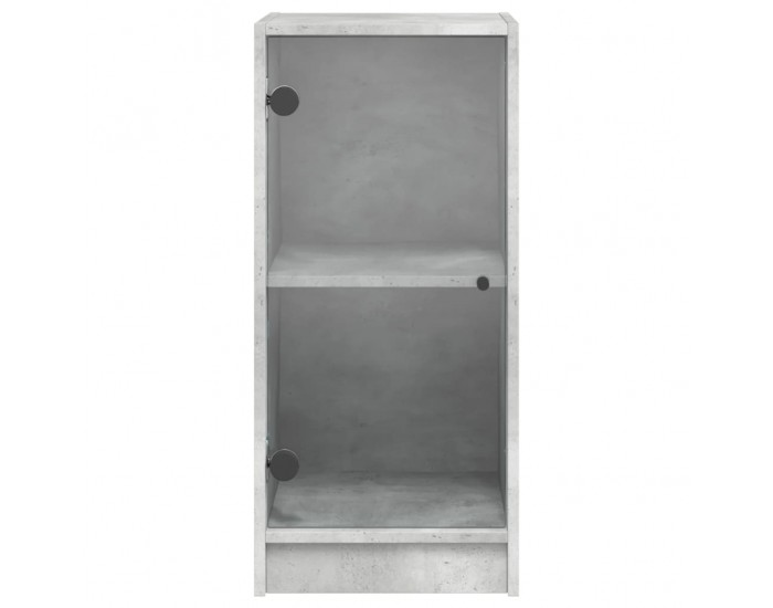 Sonata H Страничен шкаф със стъклени врати, бетонно сива, 35x37x75,5 cm