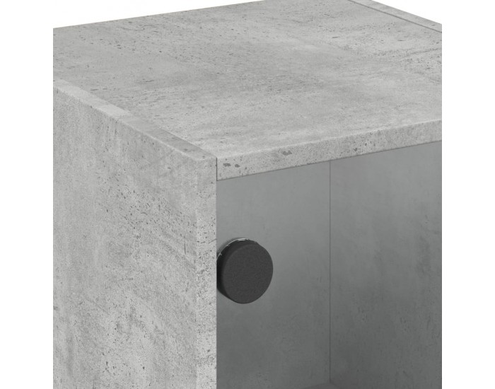 Sonata H Страничен шкаф със стъклени врати, бетонно сива, 35x37x75,5 cm