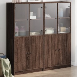 Sonata H Библиотека с врати кафяв дъб 136x37x142 см инженерно дърво Sonata H Библиотека с врати кафяв дъб 136x37x142 см инженерно дърво - Шкафове, Витрини, Модулни секции