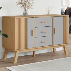 Sonata H Сайдборд OLDEN, сиво и кафяво, 114x43x73,5 см, бор масив - Шкафове, Витрини, Модулни секции