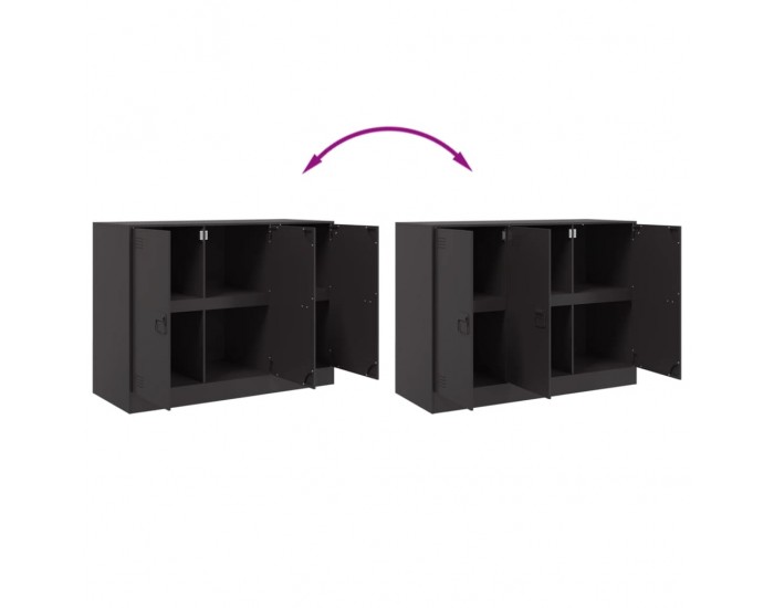 Sonata H Бюфет, черен, 99x39x73 см, стомана