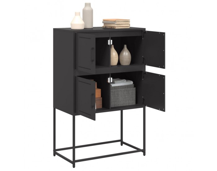 Sonata H Бюфет, черен, 68,5x38,5x107 см, стомана