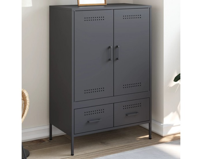 Sonata H Висок шкаф, антрацит, 68x39x101,5 см, стомана