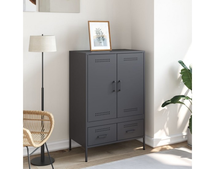 Sonata H Висок шкаф, антрацит, 68x39x101,5 см, стомана