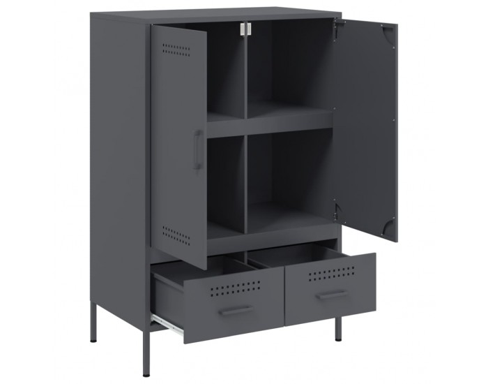 Sonata H Висок шкаф, антрацит, 68x39x101,5 см, стомана