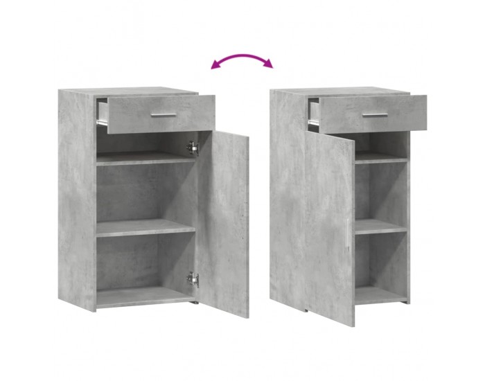 Sonata H Бюфет, бетонно сив, 50x42,5x93 см, инженерно дърво