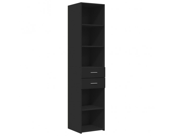 Sonata H Тесен шкаф за съхранение черен 40x42,5x225 см инженерно дърво Sonata H Тесен шкаф за съхранение черен 40x42,5x225 см инженерно дърво