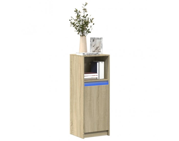 Sonata H Сайдборд с LED, дъб сонома, 38x34x100 см, инженерно дърво Sonata H Сайдборд с LED, дъб сонома, 38x34x100 см, инженерно дърво