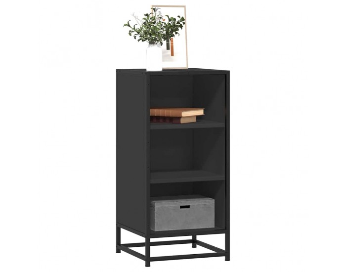 Sonata H Сайдборд, черен, 35,5x35x76 см, инженерно дърво и метал