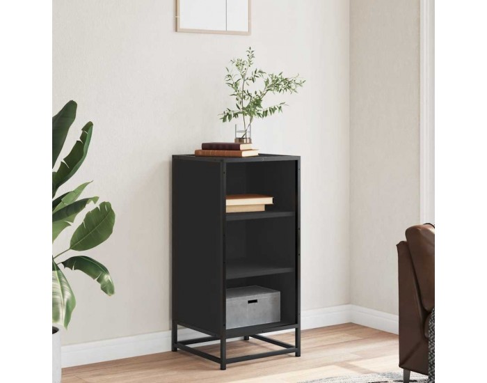 Sonata H Сайдборд, черен, 35,5x35x76 см, инженерно дърво и метал