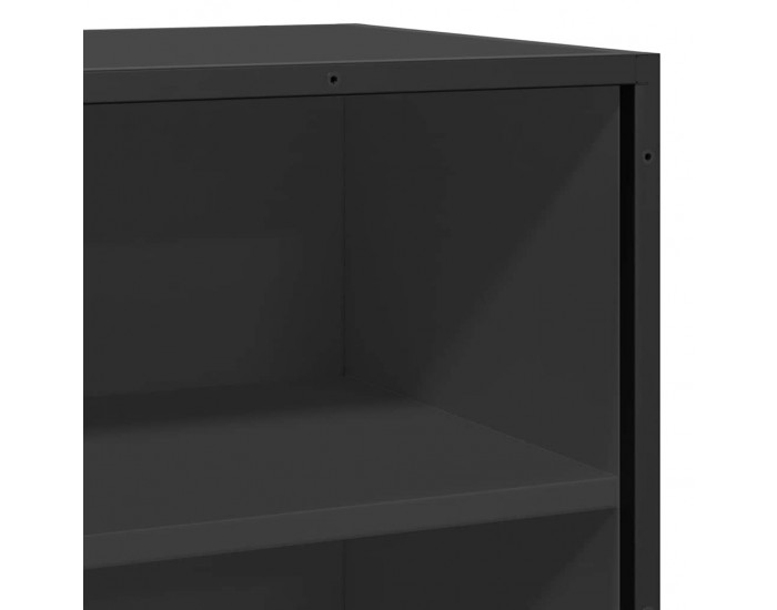Sonata H Сайдборд, черен, 35,5x35x76 см, инженерно дърво и метал