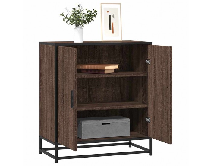 Sonata H Бюфет Кафяв дъб 68x35x76 cm Изработена дървесина и метал