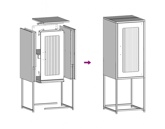 Sonata H Шкаф Горчица Жълто 36x39x107 cm Студено валцувана стомана