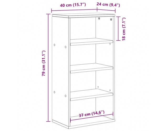 Sonata H Страничен шкаф ODDA White 40x24x79 cm Масивна дървесина Бор Sonata H Страничен шкаф ODDA White 40x24x79 cm Масивна дървесина Бор