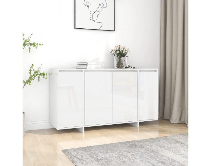Sonata H Бюфет бял гланц 135x41x75 см инженерно дърво Sonata H Бюфет бял гланц 135x41x75 см инженерно дърво