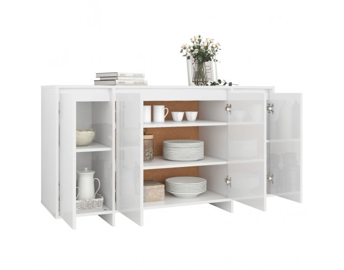 Sonata H Бюфет бял гланц 135x41x75 см инженерно дърво Sonata H Бюфет бял гланц 135x41x75 см инженерно дърво