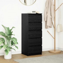 Sonata H Бюфет с чекмеджета, черен дъб, 37,5x35x99 см, инженерно дърво - Дневна