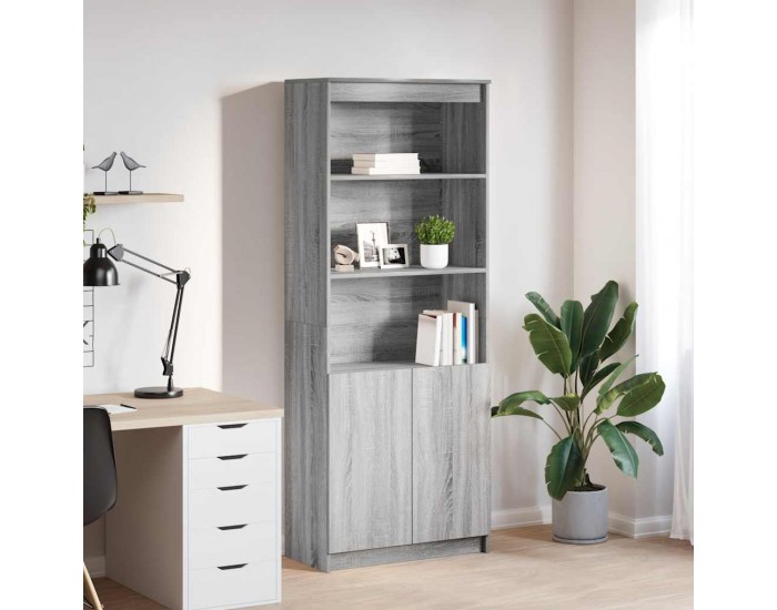 Sonata H Висок шкаф, сив сонома, 70x35x180 см, инженерно дърво