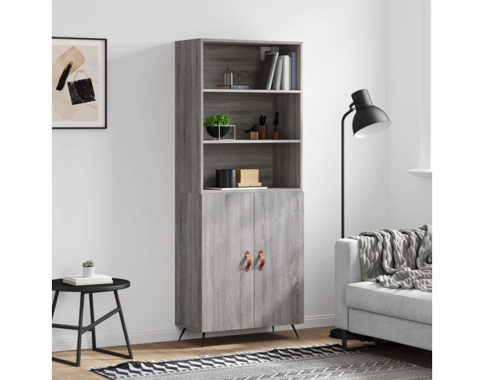 Sonata H Висок шкаф, сив сонома, 69,5x34x180 см, инженерно дърво