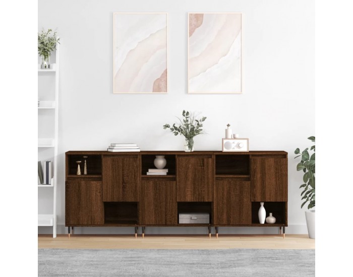 Sonata H Сайдборди, 3бр, Кафяв дъб, инженерно дърво Sonata H Сайдборди, 3бр, Кафяв дъб, инженерно дърво