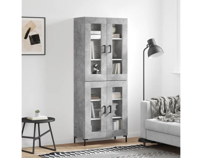 Sonata H Висок шкаф, бетонно сив, 69,5x34x180 см, инженерно дърво
