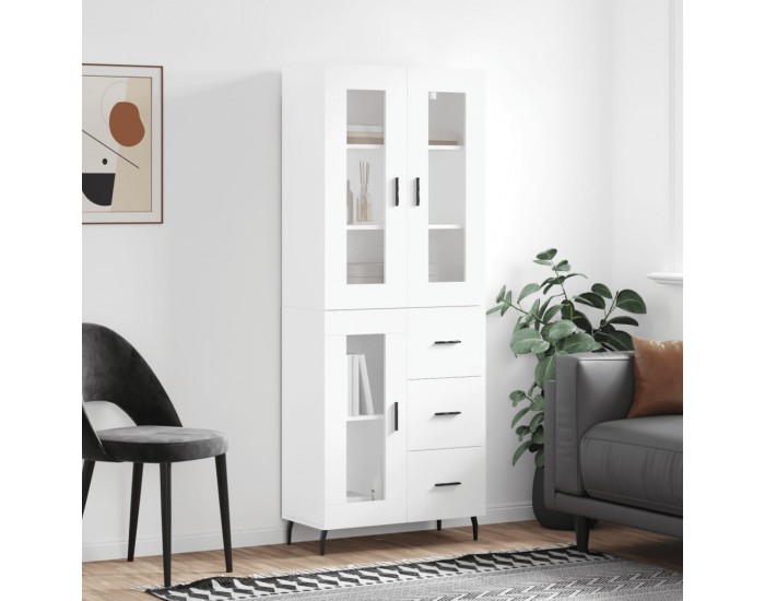 Sonata H Висок шкаф, бял, 69,5x34x180 см, инженерно дърво