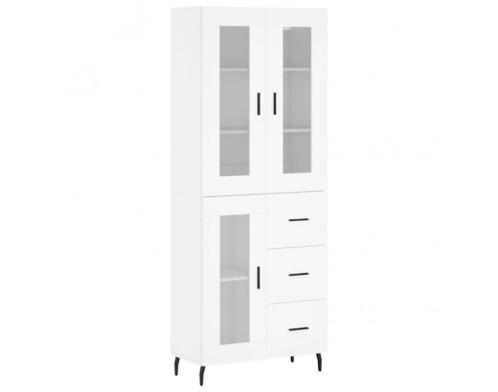 Sonata H Висок шкаф, бял, 69,5x34x180 см, инженерно дърво