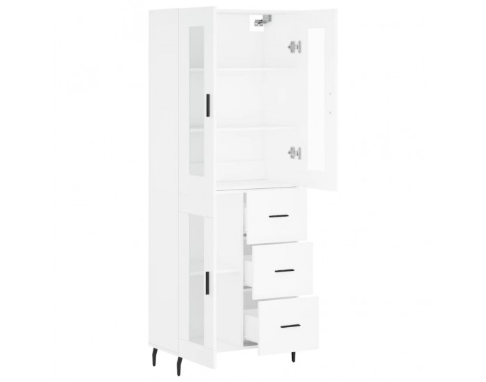 Sonata H Висок шкаф, бял, 69,5x34x180 см, инженерно дърво