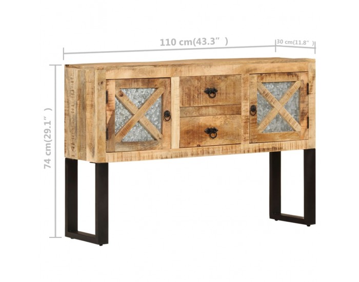 Sonata H Бюфет, 110x30x74 см, грубо мангово дърво