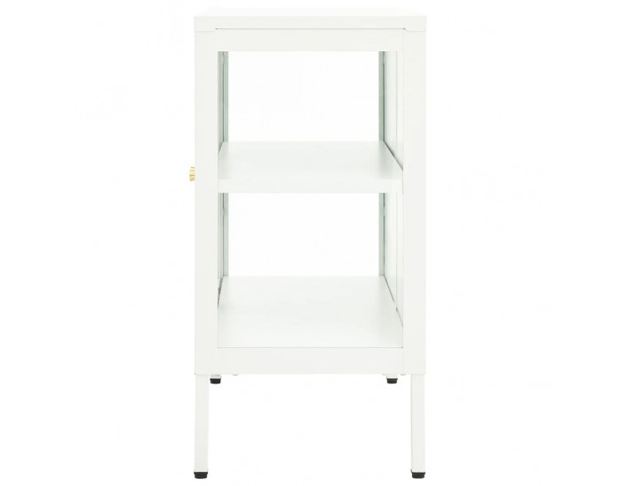 Sonata H Бюфет, бял, 70x35x70 см, стомана и стъкло