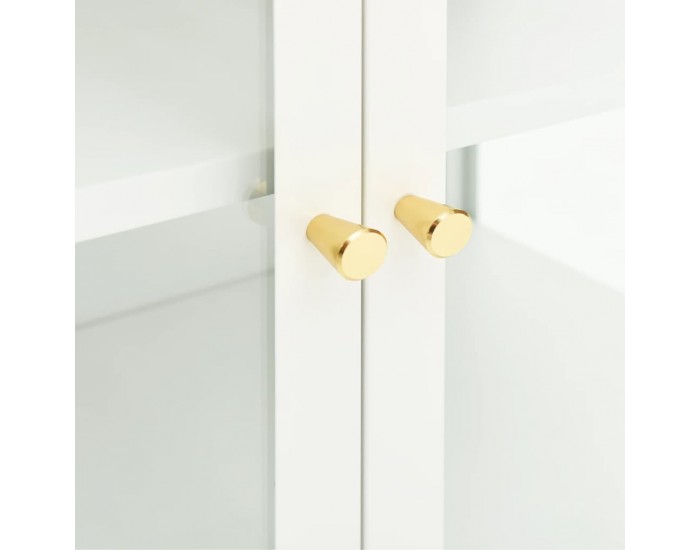 Sonata H Бюфет, бял, 70x35x70 см, стомана и стъкло