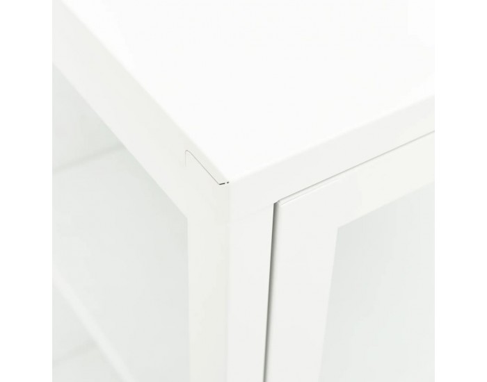 Sonata H Бюфет, бял, 70x35x70 см, стомана и стъкло