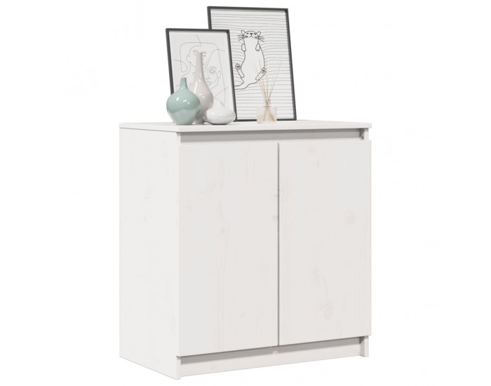 Sonata H Страничен шкаф бял 60x36x65 см борово дърво масив