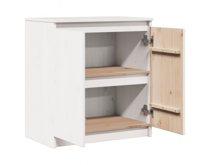 Sonata H Страничен шкаф бял 60x36x65 см борово дърво масив