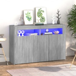 Sonata H Сайдборд с LED светлини, сив сонома, 115,5x30x75 см - Шкафове, Витрини, Модулни секции