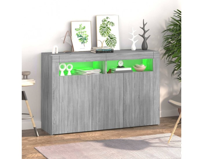 Sonata H Сайдборд с LED светлини, сив сонома, 115,5x30x75 см Sonata H Сайдборд с LED светлини, сив сонома, 115,5x30x75 см
