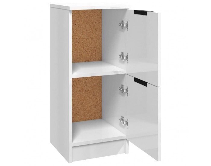 Sonata H Сайдборди, 2 бр, бял гланц, 30x30x70 см, инженерно дърво