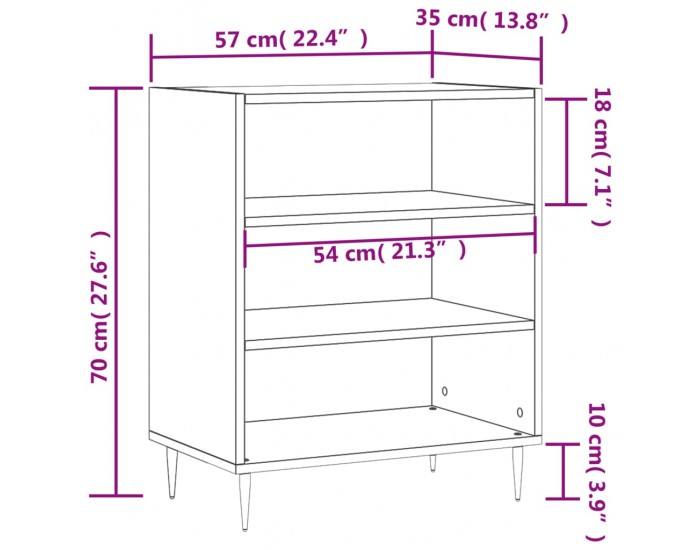 Sonata H Бюфет бетонно сив 57x35x70 см инженерно дърво Sonata H Бюфет бетонно сив 57x35x70 см инженерно дърво