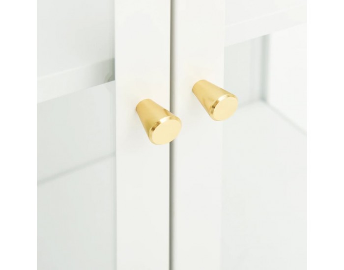 Sonata H Бюфет, бял, 75x35x105 см, стомана и стъкло