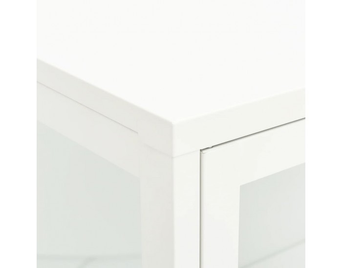 Sonata H Бюфет, бял, 75x35x105 см, стомана и стъкло