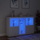 Sonata H Сайдборд с LED светлини, бял, 162x37x100 см Sonata H Сайдборд с LED светлини, бял, 162x37x100 см